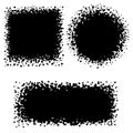 set of vector frames, effects for photography. spots and drops of black ink round square rectangular shape.